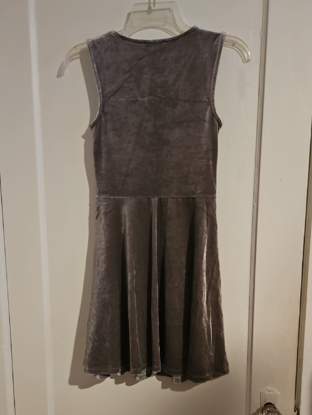 Forever 21 Silver Velvet Midi Dress Size Medium - Picture 4 of 4